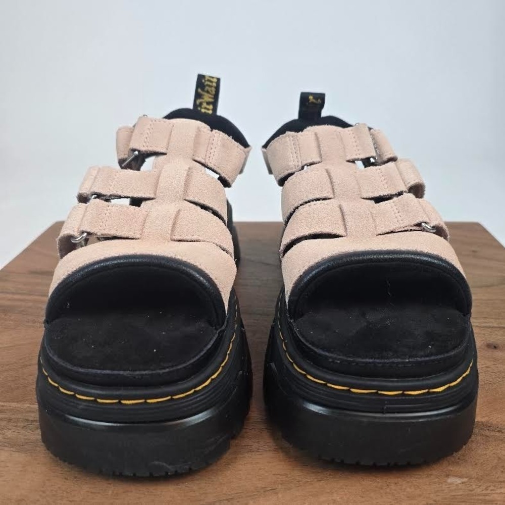 New Womens Dr Martens Mattison 3S Pink Platform Sandals Shoes Size 7 M